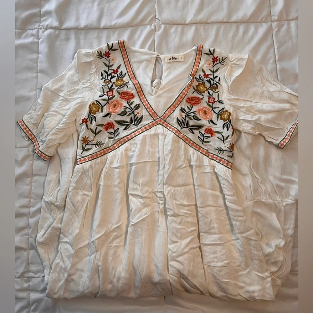 Ivory floral midi maternity dress, never worn - Picture 2 of 2